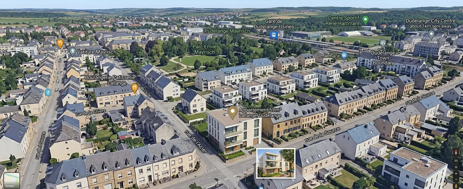 map image Dudelange Luxembourg